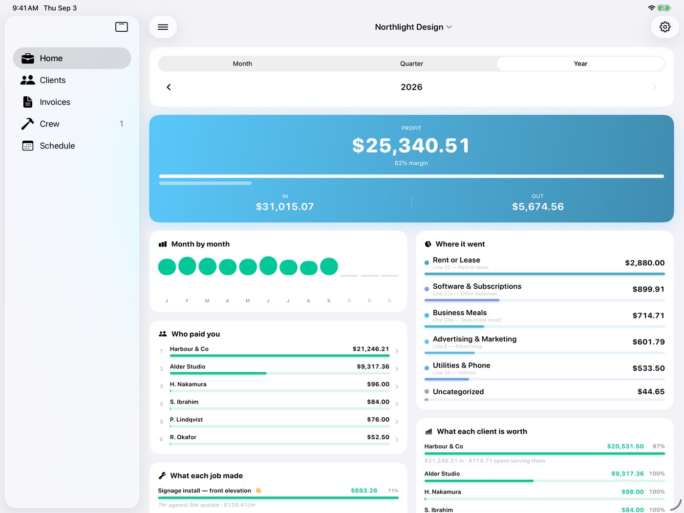 Simple Finance on iPad