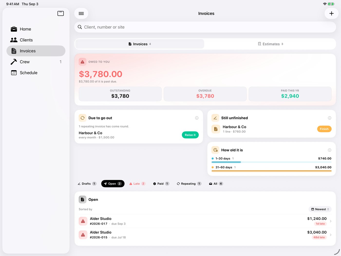 Simple Finance on iPad