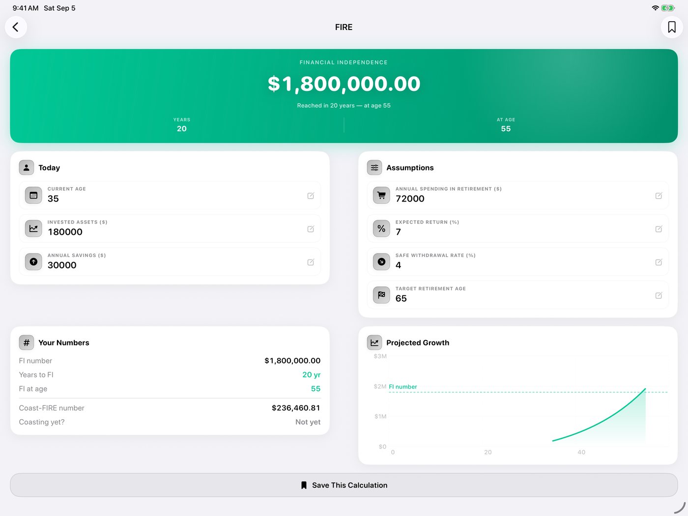Simple Finance on iPad