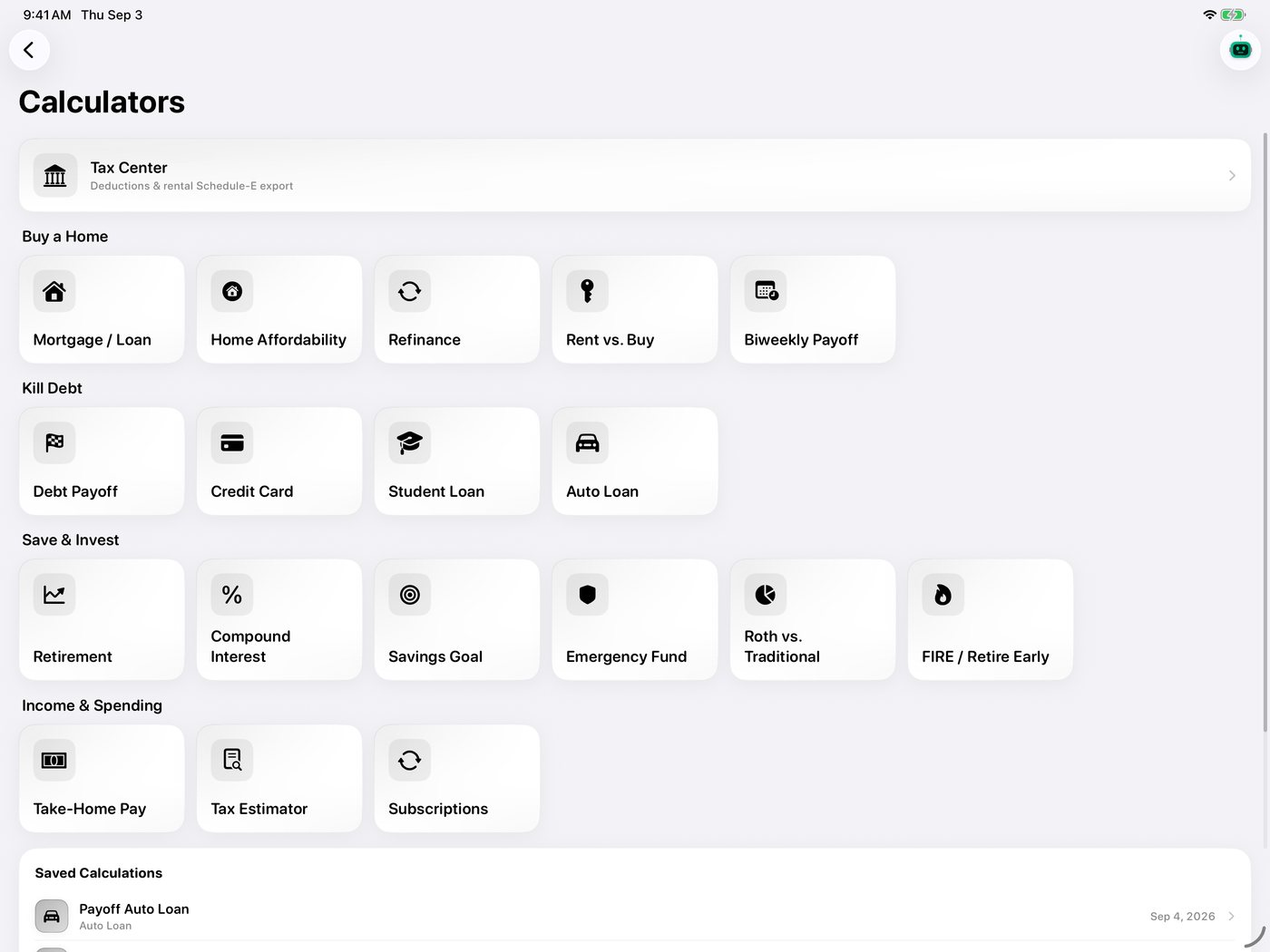 Simple Finance on iPad