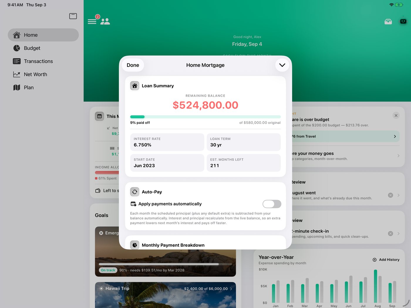 Simple Finance on iPad