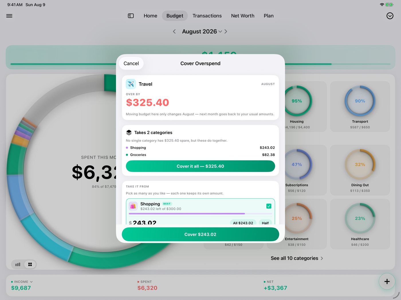 Simple Finance on iPad