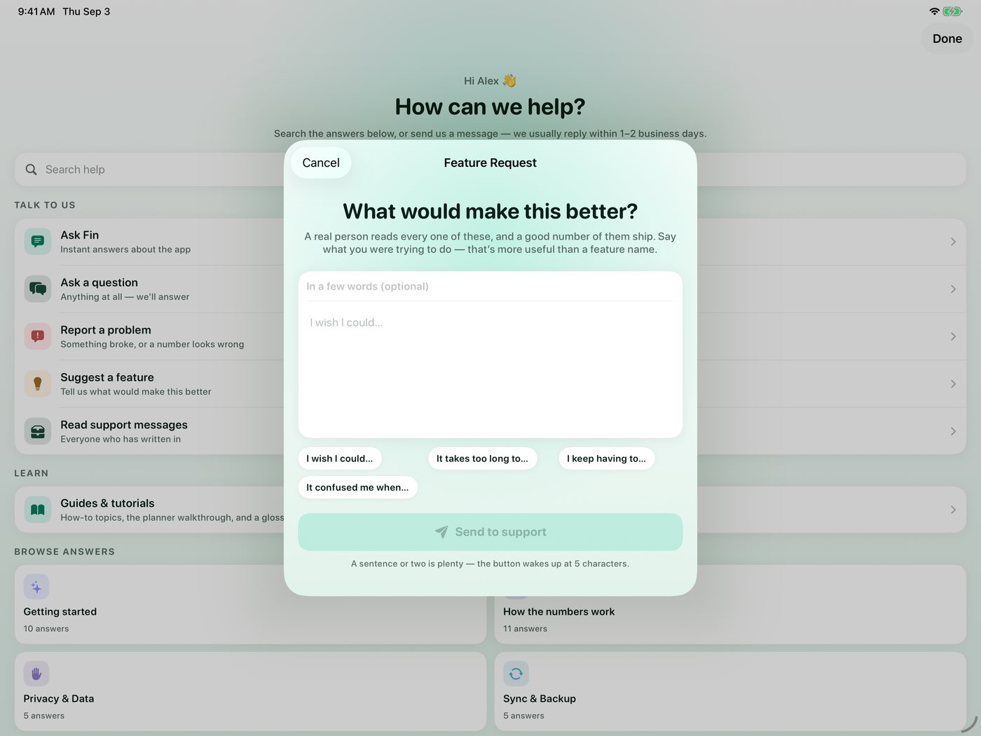 Simple Finance on iPad