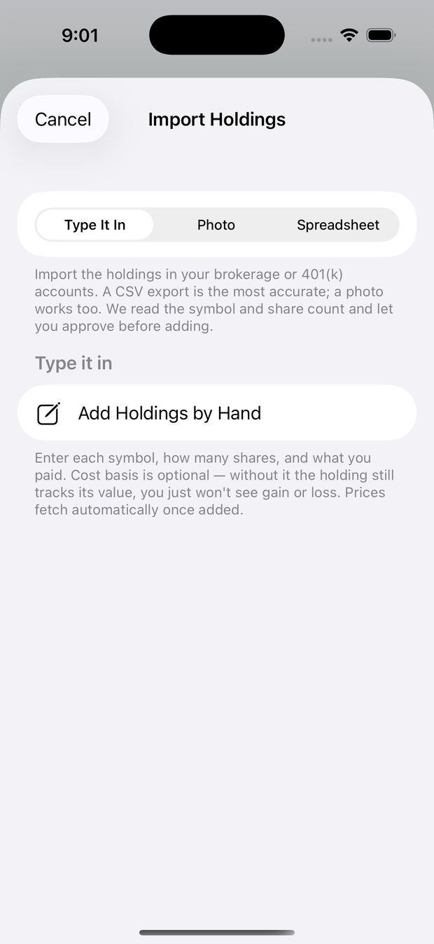 Simple Finance on iPhone