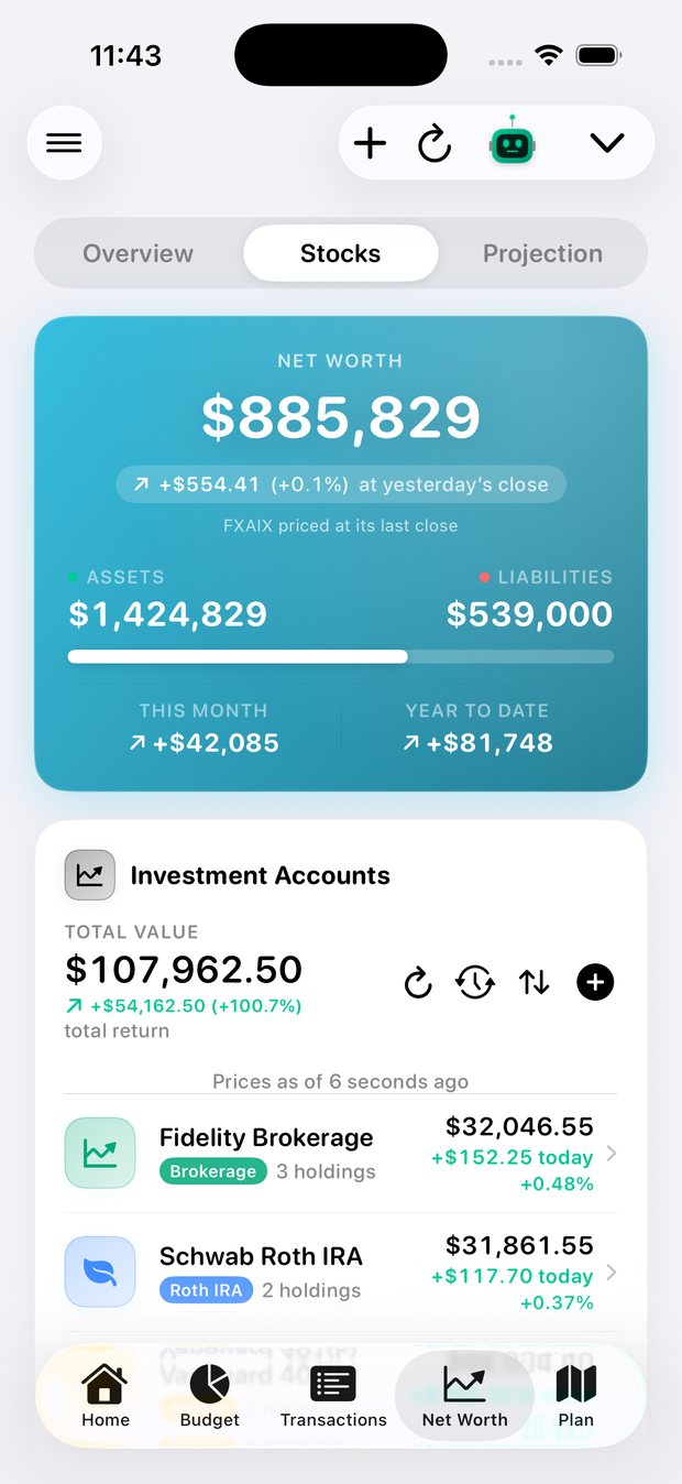 Simple Finance on iPhone