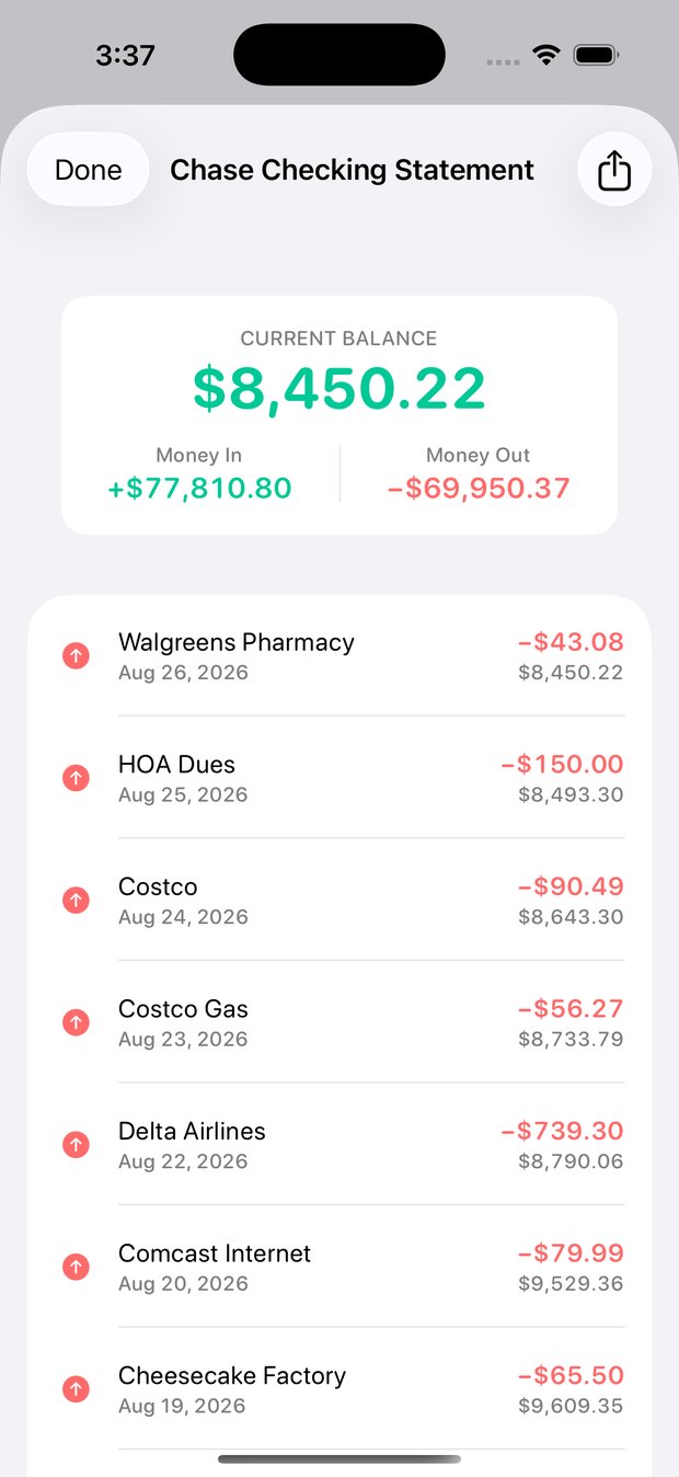 Simple Finance on iPhone