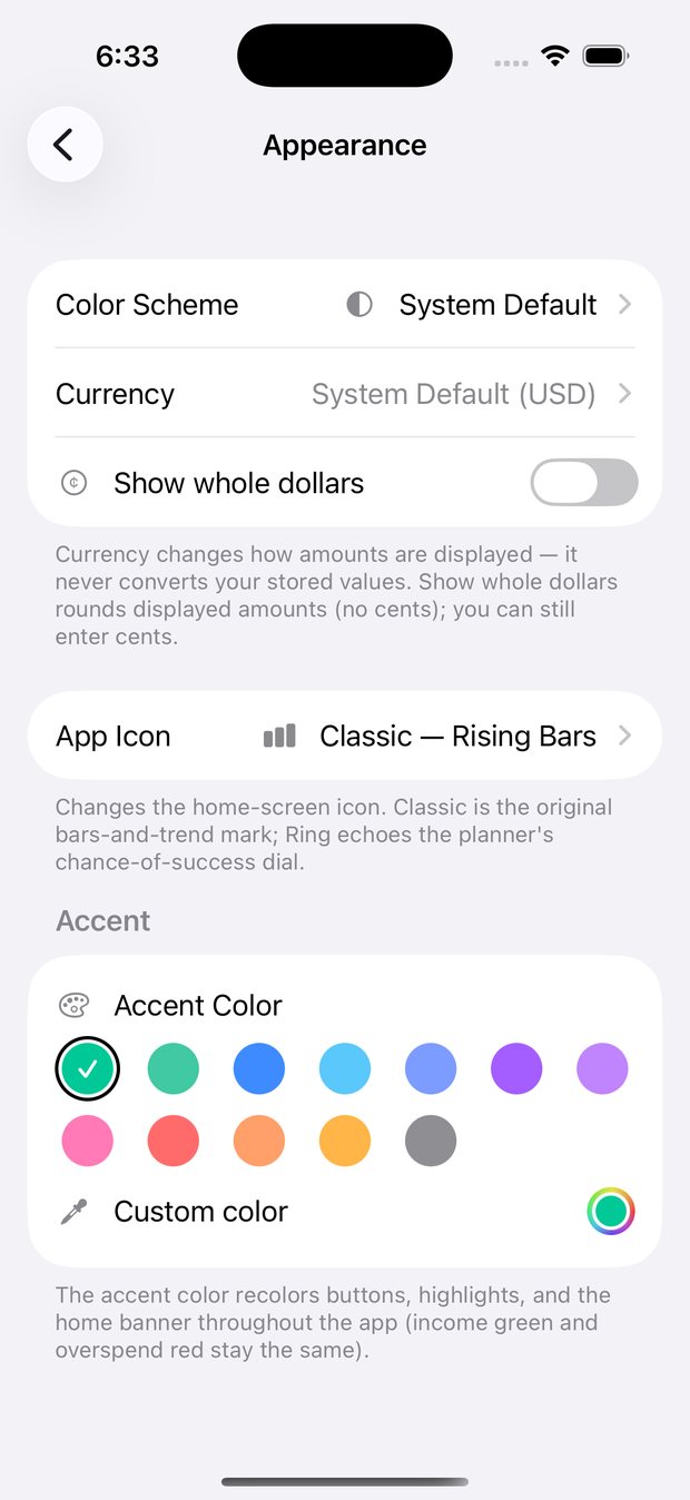 Simple Finance on iPhone
