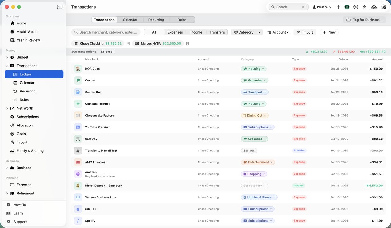 Simple Finance on Mac